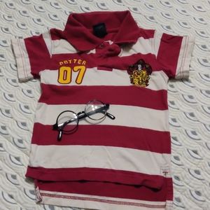 Harry Potter Gryffindor polo and glasses